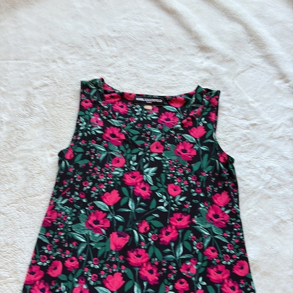 Karl Lagerfeld Paris Sleeveless Floral Sheath Dress Black Red Green Size 4 - Picture 2 of 6